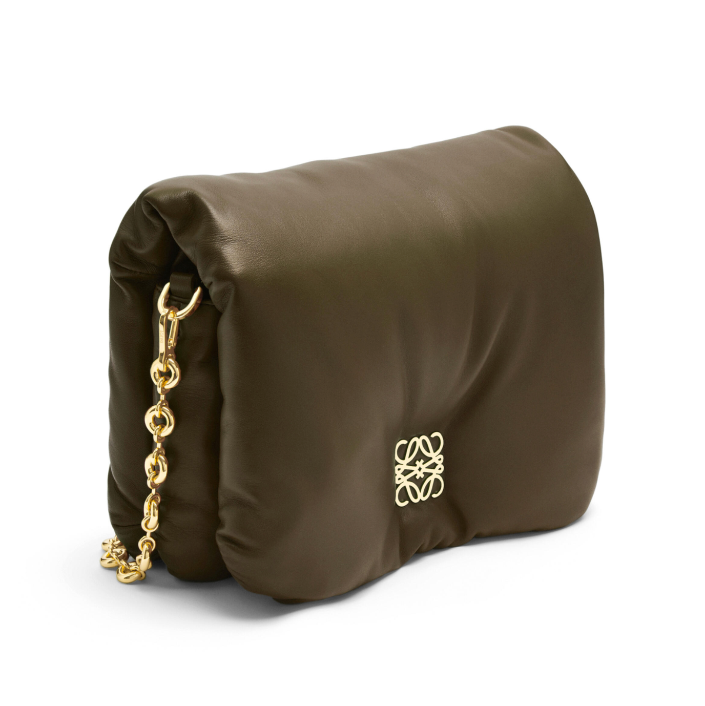 LOEWE Puffer Goya Shoulder Bag Black in Shiny Nappa Lambskin Leather with  Gold-tone - US