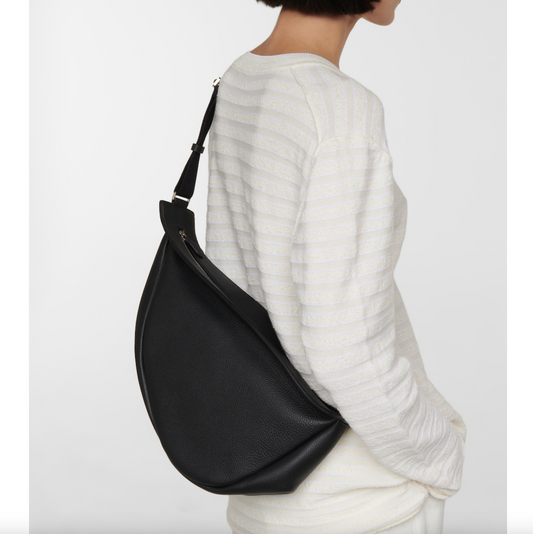 LARGE SLOUCHY BANANA BAG IN LEATHER - BLACK