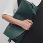 MARGAUX EW LEATHER CLUTCH  - GREEN