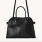 SOFT MARGAUX 12 BUCKLED LEATHER TOTE - BLACK