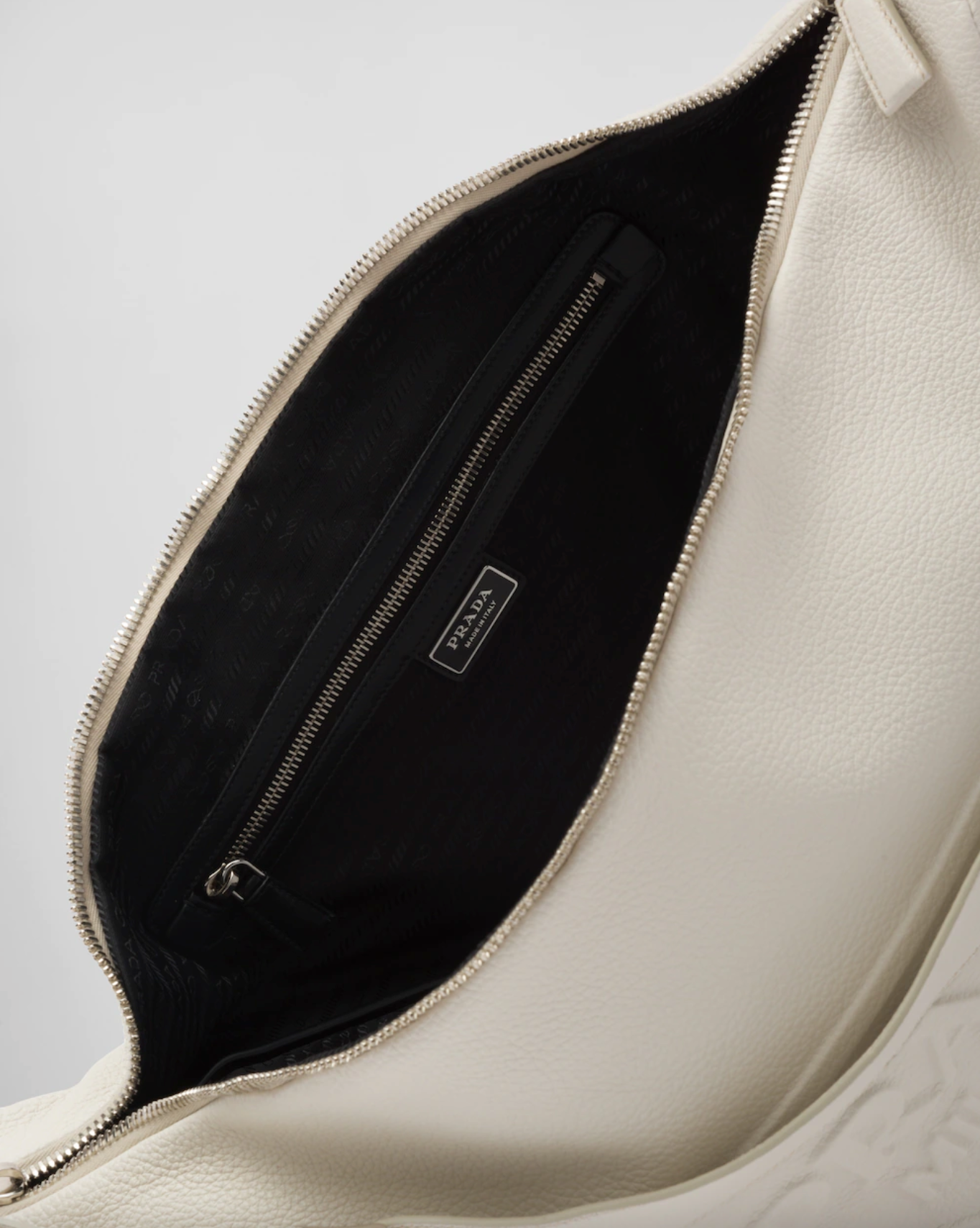 Prada Triangle Leather Shoulder Bag in White for Men