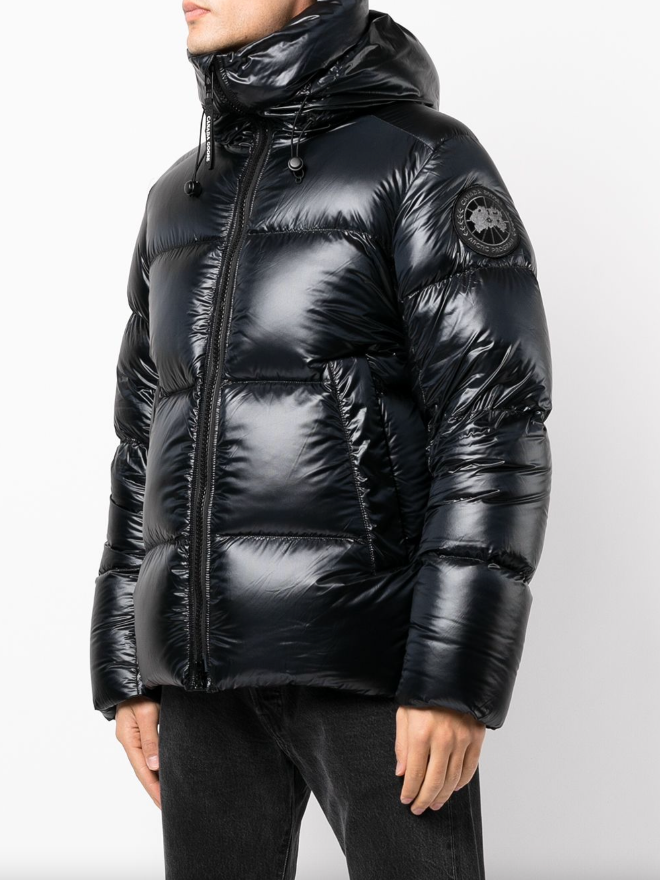 Canada Goose logo-patch padded down jacket - Blue