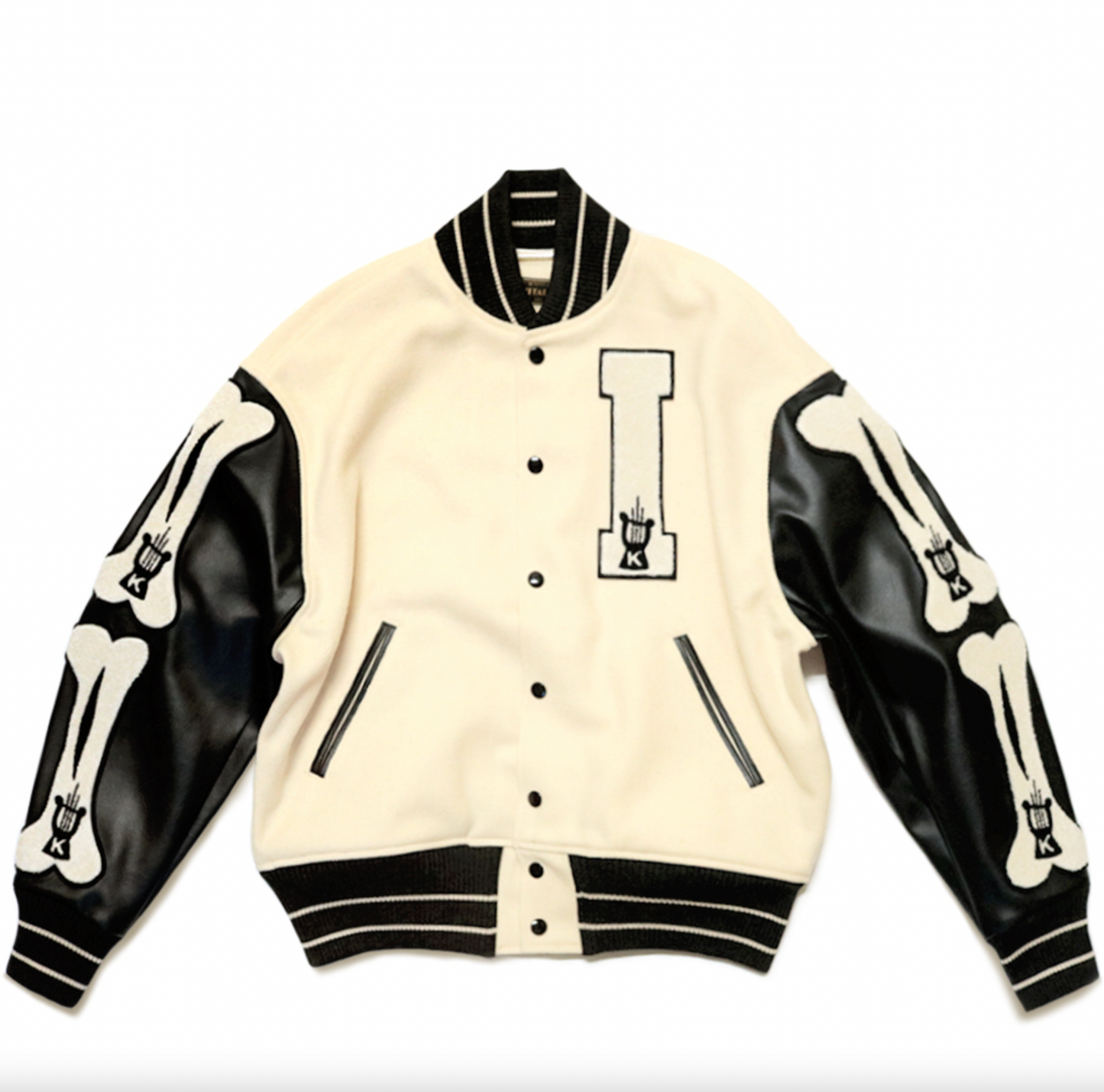 Kapital bone-lettering-appliqué Varsity Jacket - Farfetch