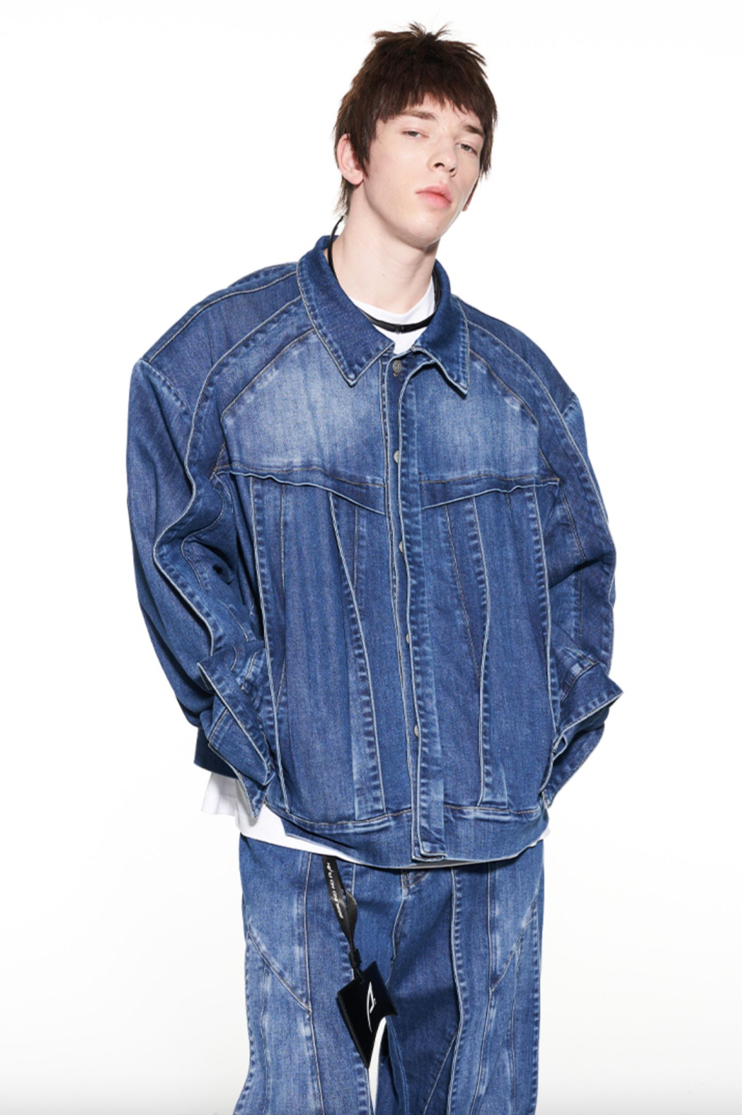 FIVETOSEVEN Spring Men's Denim Jacket Washed Workwear Jacket Casual Loose  Tops Bomber Street Trend Coat NJ140 blue XS at Amazon Men's Clothing store