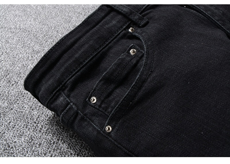 Bonsir Blue/Black Baggy Jeans Men Fashion Retro Casual Wide-leg Jeans –  bonsir